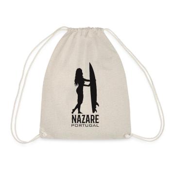 Nazare Surfer Girl Portugal - Drawstring Bag - nature - Front