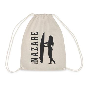 Nazare Surfer Girl Portugal - Drawstring Bag - nature - Front
