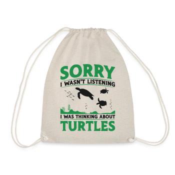 Sea Turtle Tortoise Sorry I Wasn't - Turnbeutel - Natur - Vorne