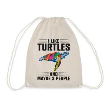 Sea Turtle Tortoise I Like Turtles - Drawstring Bag - nature - Front