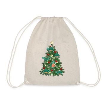 Sea Turtle Tortoise Christmas Tree - Drawstring Bag - nature - Front