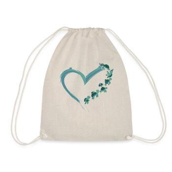 Sea Turtle Tortoise Heart - Drawstring Bag - nature - Front