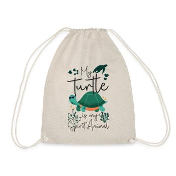Sea Turtle Tortoise My Turtle Is - Drawstring Bag - nature - Front