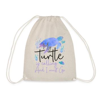Sea Turtle Tortoise Watercolor My - Drawstring Bag - nature - Front