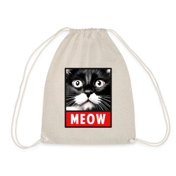 MEOW Meow Cute Cat Face - Drawstring Bag - nature - Front