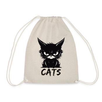 Cats Cute Annoyed Cat Face - Drawstring Bag - nature - Front