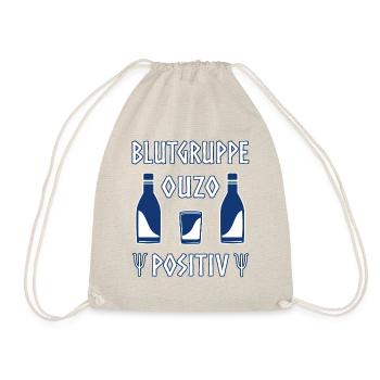 Blutgruppe Ouzo Positiv Griechenland Alkohol Humor - Turnbeutel - Natur - Vorne