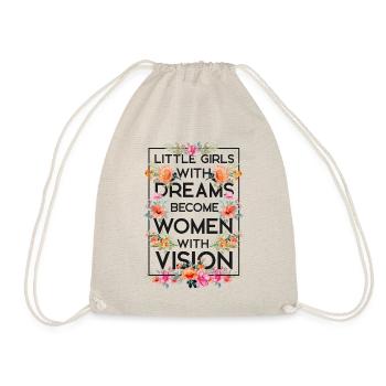 Feminist Flower Floral Little - Drawstring Bag - nature - Front
