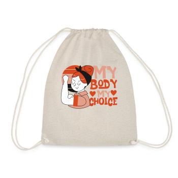 Feminist My Body My Choice - Drawstring Bag - nature - Front