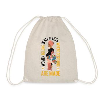 Feminist Women Belong In All - Drawstring Bag - nature - Front