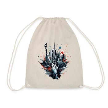 New York City Statue of Liberty skyscraper - Drawstring Bag - nature - Front