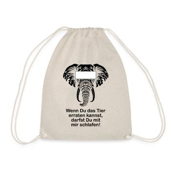 Elefant Lustiger Spruch Witzige Geschenkidee - Turnbeutel - Natur - Vorne