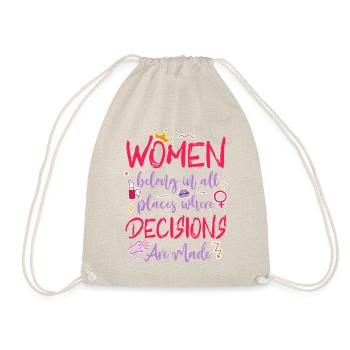 Feminist Women Belong In All - Drawstring Bag - nature - Front