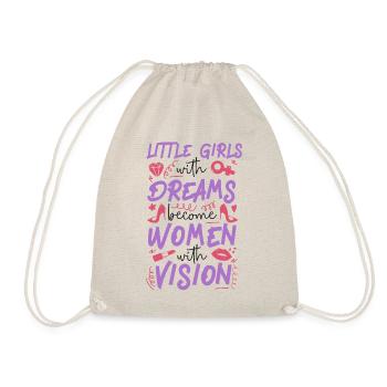 Petites filles féministes avec des rêves - Sac de sport léger - nature - Devant