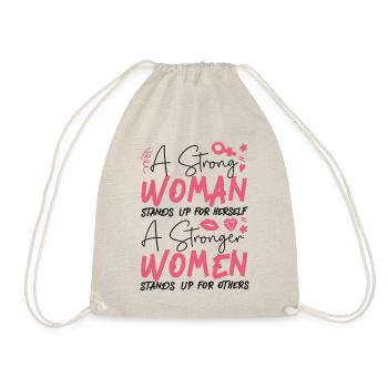 Feminist A Strong Woman Stands Up - Turnbeutel - Natur - Vorne