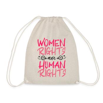 Feminist Women's Rights Are Human - Drawstring Bag - nature - Front