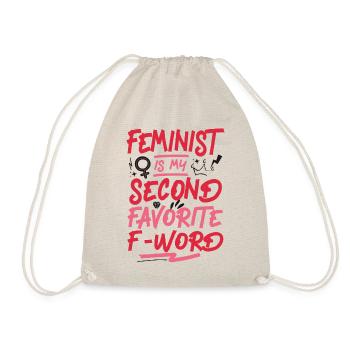 Feminist Feminist Is My Second - Drawstring Bag - nature - Front
