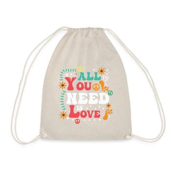 sixties all you need is love - Turnbeutel - Natur - Vorne