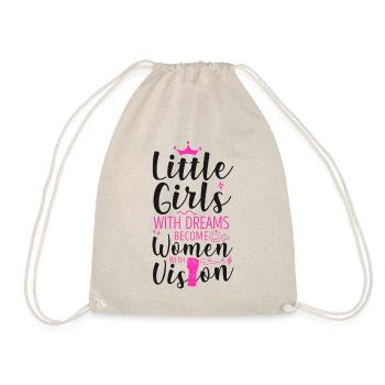 Petites filles féministes avec des rêves - Sac de sport léger - nature - Devant