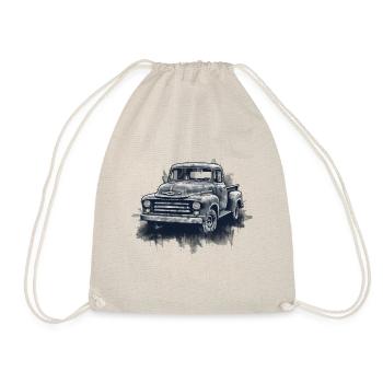 LKW Vintage Old Classic School Amerikanischer Pickup - Turnbeutel - Natur - Vorne