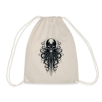 Skull Octopus Squid Animal Tattoo Gothpunk - Drawstring Bag - nature - Front
