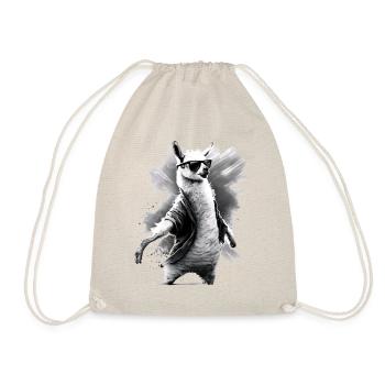 Dancing Llama Llamas Alpaca Animal Gift Idea - Drawstring Bag - nature - Front