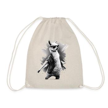 Dancing Llama Llamas Alpaca Animal Gift Idea - Drawstring Bag - nature - Front