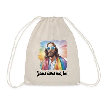 Jesus is proud too pride gay homosexuell Spruch - Turnbeutel - Natur - Vorne