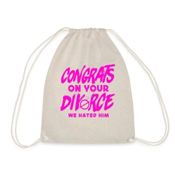 Happy Divorce Party Congrats On - Drawstring Bag - nature - Front