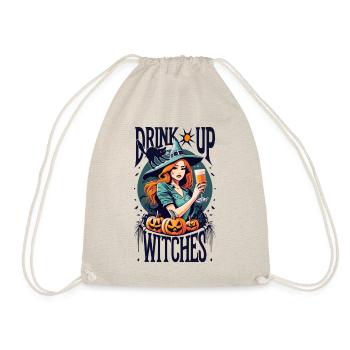 Funny Halloween Saying Drink Up Witches Witches - Drawstring Bag - nature - Front