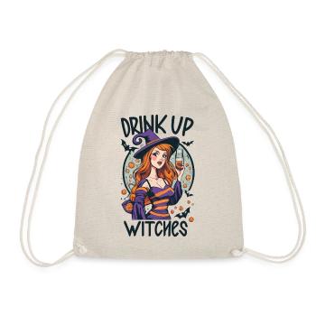 Funny Halloween Saying Drink Up Witches Witches - Drawstring Bag - nature - Front