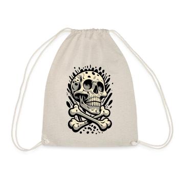 Totenkopf Skull And Bones Totenschädel - Turnbeutel - Natur - Vorne