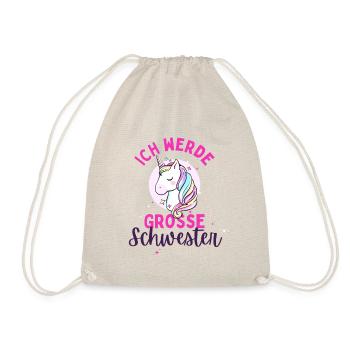 Ich werde Große Schwester 2024 Loading Einhorn - Turnbeutel - Natur - Vorne