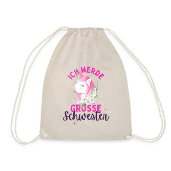 Ich werde Große Schwester 2024 Loading Einhorn - Turnbeutel - Natur - Vorne