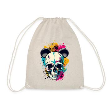 Skull with Mouse Ears Skull - Drawstring Bag - nature - Front