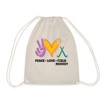 Field Hockey Peace Love Field - Drawstring Bag - nature - Front