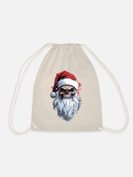 Bad Santa Ugly Christmas Weihnachtsmann Geschenk - Turnbeutel - Natur