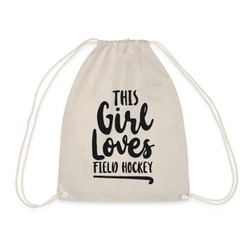 Hockey sur gazon Cette fille aime le terrain - Sac de sport léger - nature - Devant