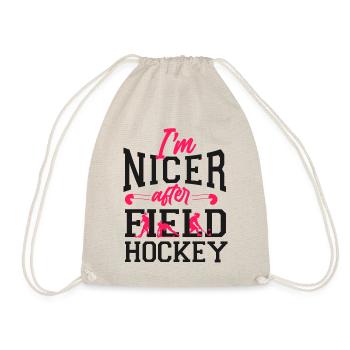 Field Hockey I'm Nicer After Field - Turnbeutel - Natur - Vorne