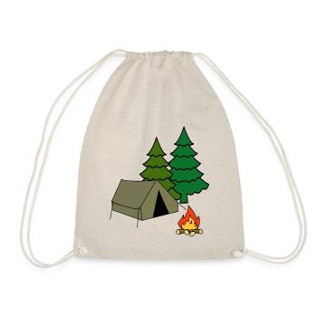 Zelt Campen Camp zelten Ferien Outdoor Abenteuer - Turnbeutel - Natur - Vorne