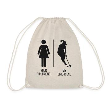 Field Hockey Your Girlfriend My - Drawstring Bag - nature - Front