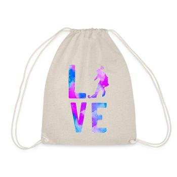 Field Hockey Watercolor Love - Turnbeutel - Natur - Vorne