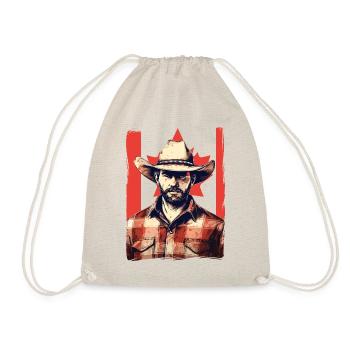 Canada Cowboy with Flag Horses Lover - Drawstring Bag - nature - Front