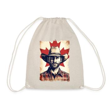 Canada Cowboy with Flag Horses Lover - Drawstring Bag - nature - Front