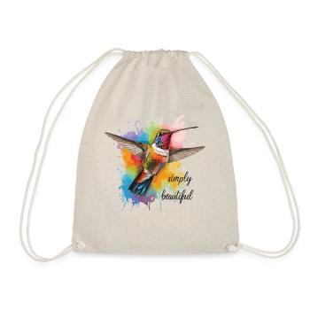 Zauberhafter Kolibri mit Wasserfarben - Turnbeutel - Natur - Vorne