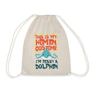Dolphin This Is My Human Costume - Drawstring Bag - nature - Front
