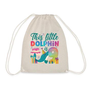 Dolphin 9th Birthday Watercolor - Turnbeutel - Natur - Vorne