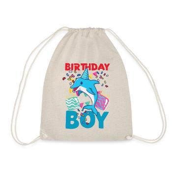 Dolphin Birthday Birthday Boy - Drawstring Bag - nature - Front