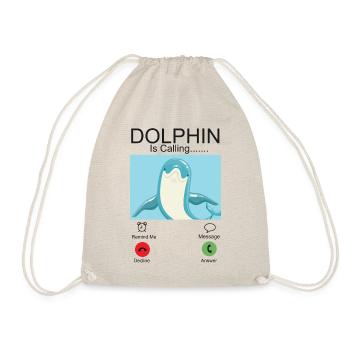 Dolphin Phone Display Dolphin Is - Turnbeutel - Natur - Vorne