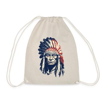Indian Feather Headdress Native Spirit - Drawstring Bag - nature - Front